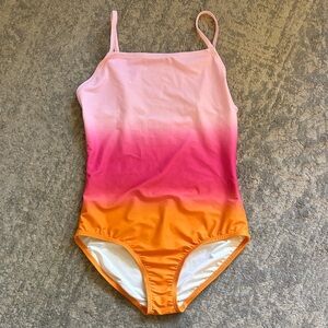 Old Navy Kids Pink and Orange Ombre One Piece Swimsuit Sz XL
